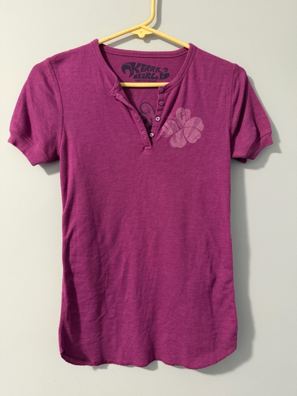 Kira Girl Y2K Purple Short-Sleeve Henley Top Small